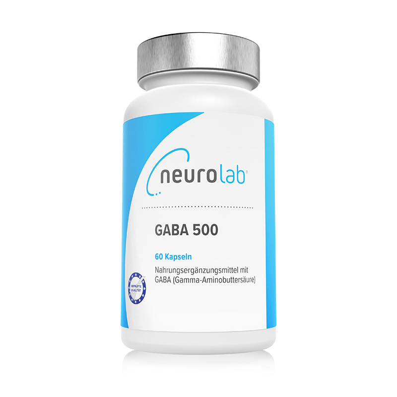 GABA 500 - Nahrungsergänzungsmittel mit Gamma-Aminibuttersäure - Produktbild