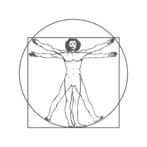 Symbol Medizin - Mensch mit 4 Armen und 4 Beinen